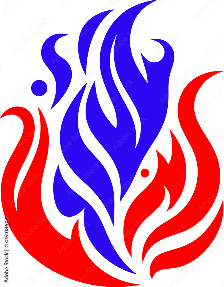 Fototapeta premium Decorative Ornamental Flame Symbol