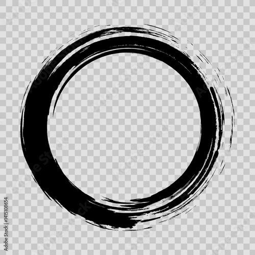Grunge circle on a transparent background. Creation of backgrounds, design elements, logos and decorative elements. Grunge circle on a chessboard of gray and white squares.