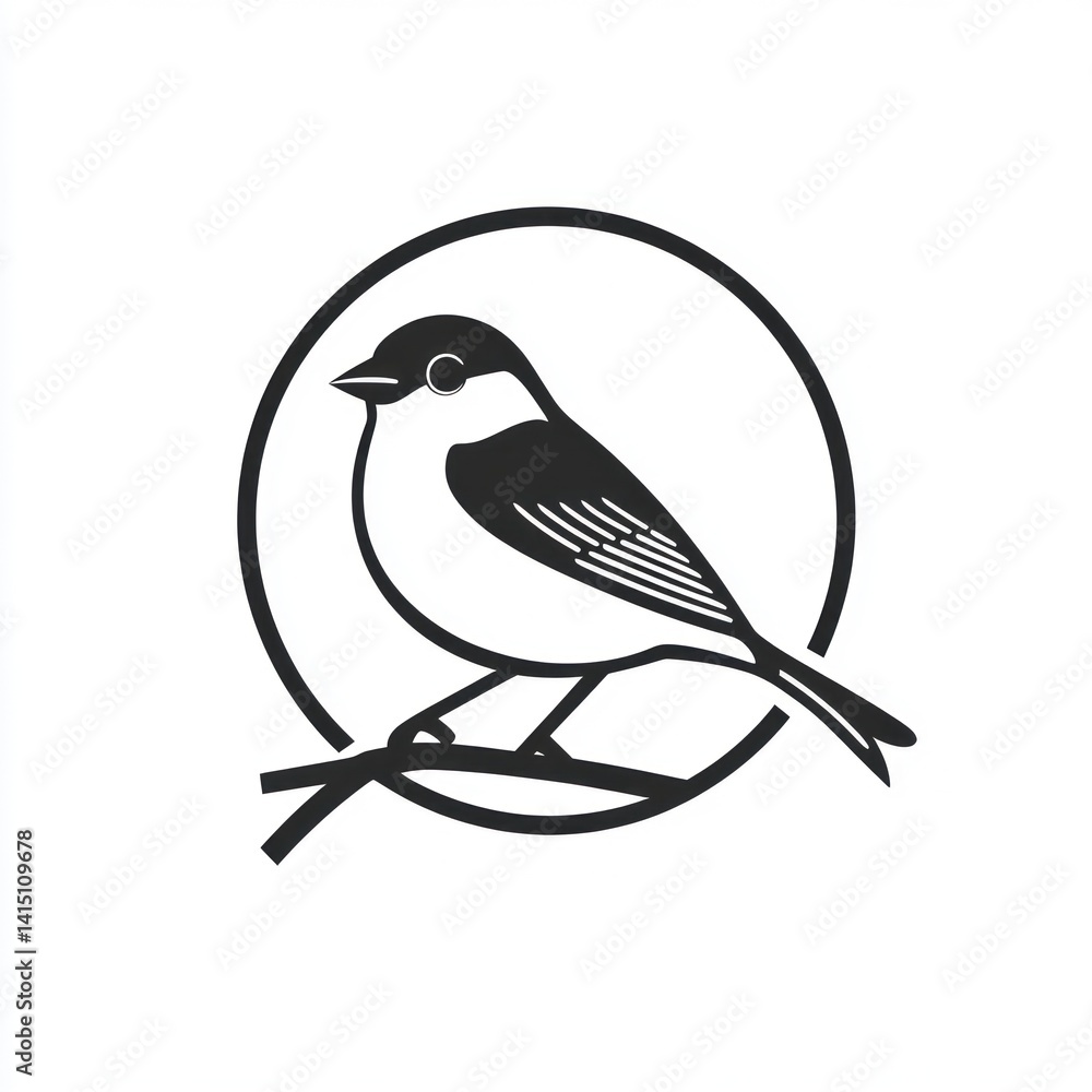 Obraz premium Bird on Branch Logo