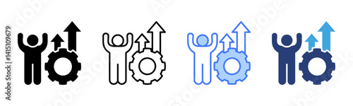 Skill Development icon sheet multiple style collection