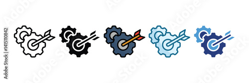 Goal Setting Icon Set Multiple Style Collection