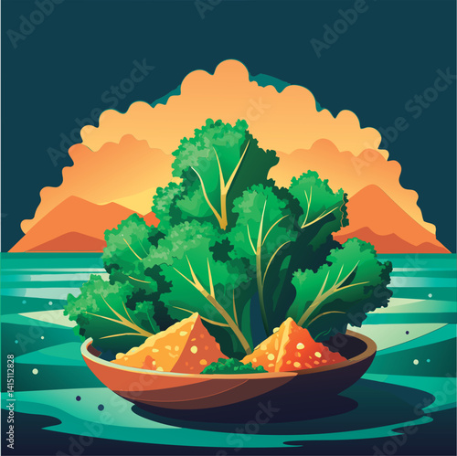 Fresh greens. a healthy bounty.