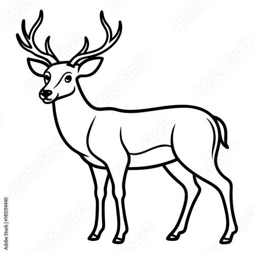 deer line art picture