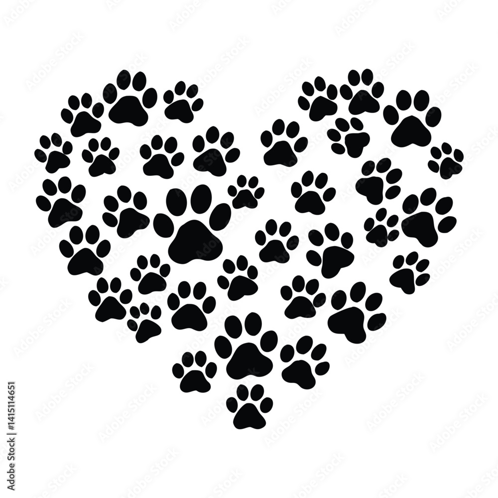 Fototapeta premium Rustic Animal Paw with Heart Print for Tumbler Wraps