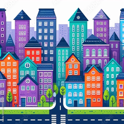 Colorful Cityscape Illustration