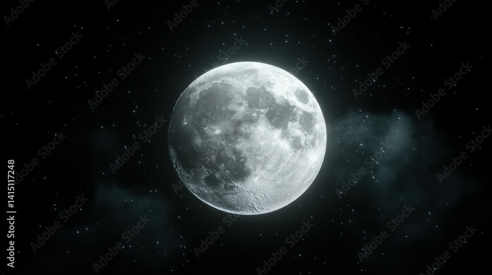 Fototapeta premium Full moon in a night sky