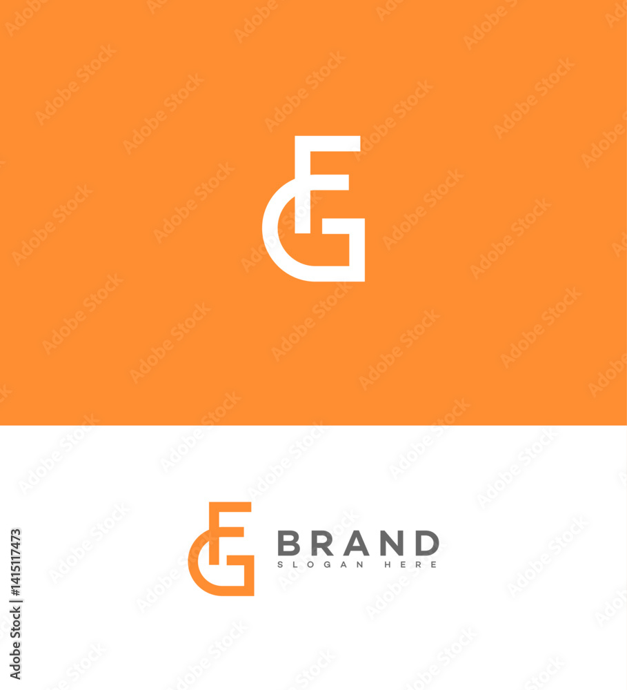 Obraz premium Modern FG Interlocked Logo Design Brand Identity Template