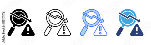 Risk icon sheet multiple style collection