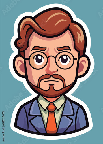 Vector illustration of a Businessman cartoon character portrait.