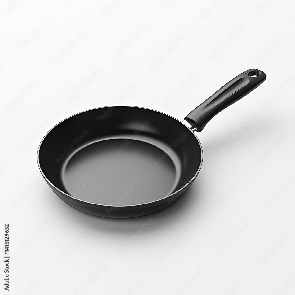 Black frying pan, studio shot Black frying pan, studio shot