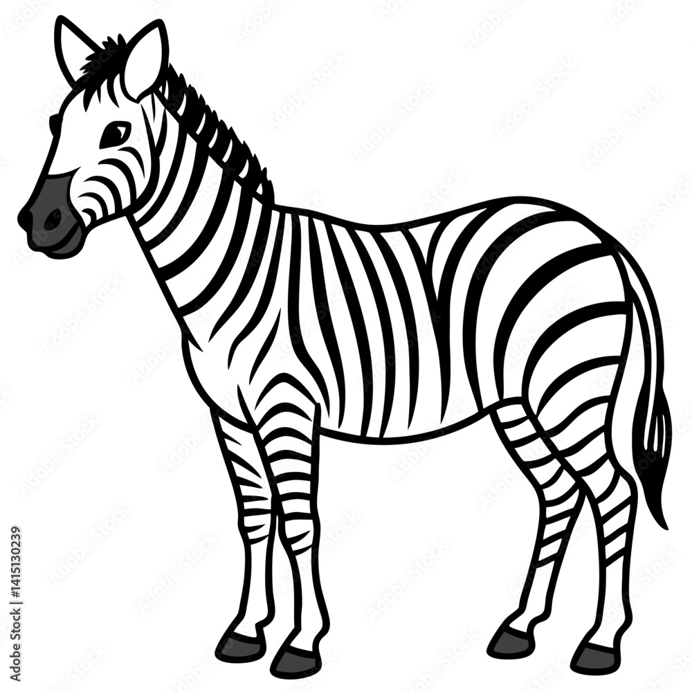 Obraz premium Zebra Line Art Vector