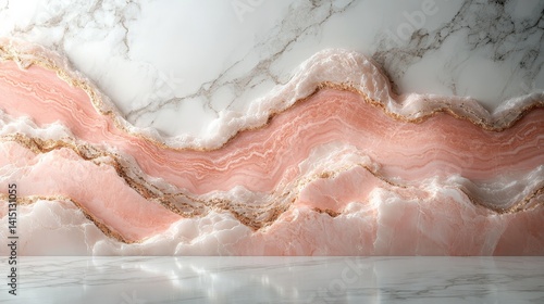 Elegant Pink Marble Background with Luxurious Veins and Polished Texture