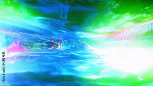 Vibrant abstract fluid art animation with neon colors flowing and transforming. Psychedelic liquid patterns swirl from explosive reds and yellows to calming blues, creating hypnotic visual effects.