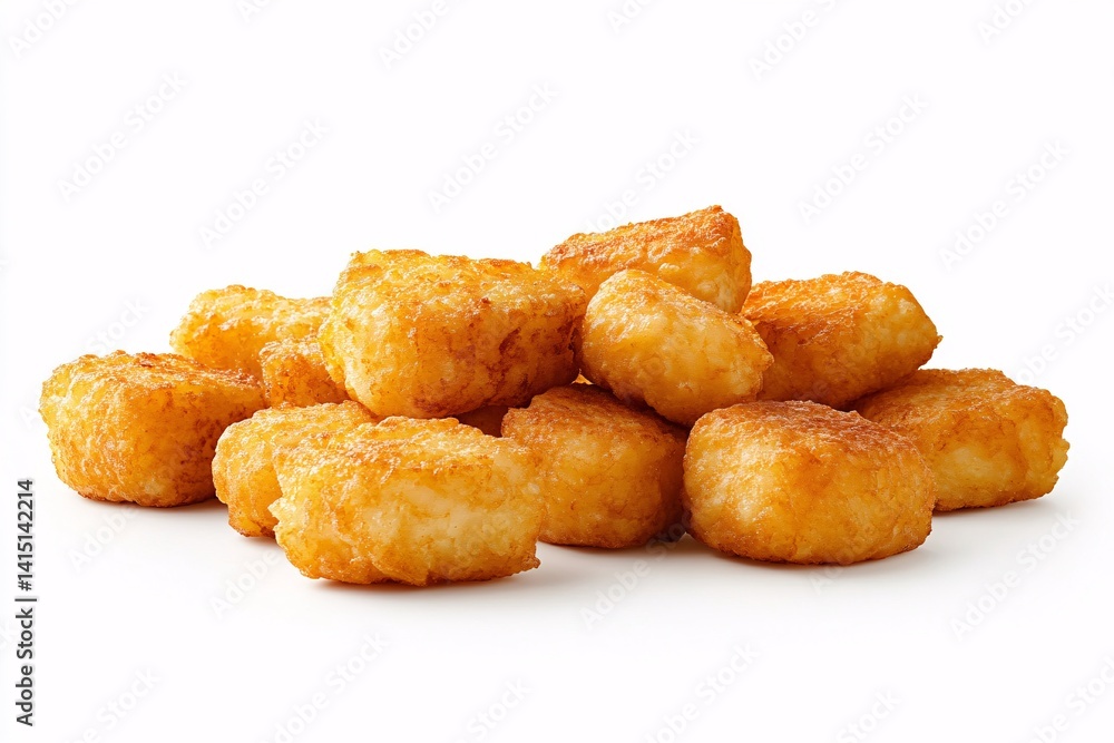 Crispy Tater Tots isolated on white background Crispy Tater Tots isolated on white background