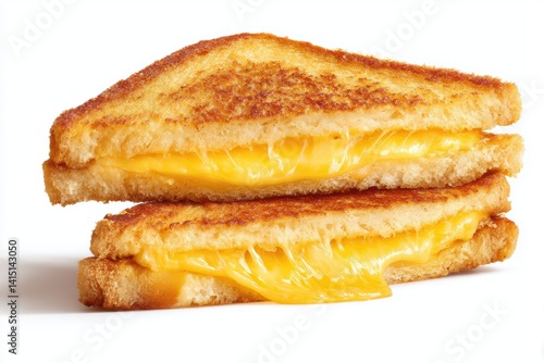 Wallpaper Mural Delicious Stack of Golden Grilled Cheese Sandwiches with Melted Yellow Cheese on a White Background Torontodigital.ca