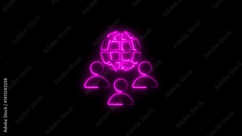 Glowing neon culture icon isolated on black background. HD Video motion graphic animation Glowing neon culture icon isolated on black background. HD Video motion graphic animation