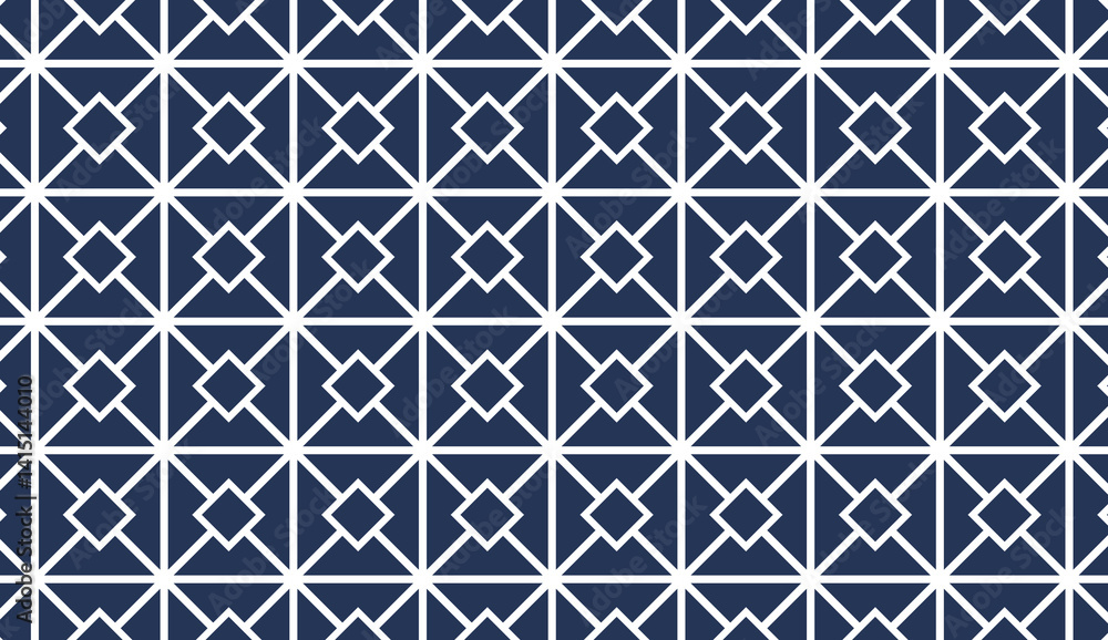Seamless Geometric Pattern in Blue and White Seamless Geometric Pattern in Blue and White