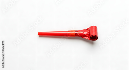 Red Party Horn on White Background