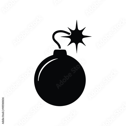 Round Bomb with Burning Wick Icon