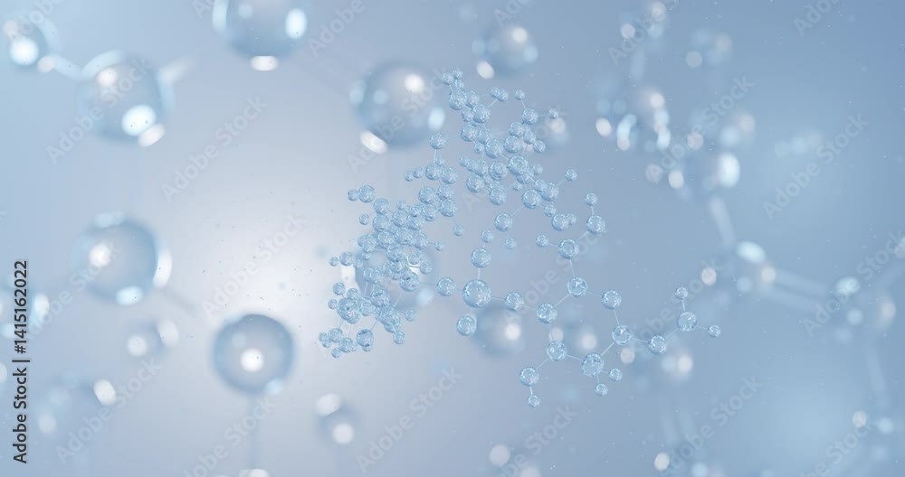Hydroxypropyl distarch phosphate rotating 3D model of e1442, seamless looped video Hydroxypropyl distarch phosphate rotating 3D model of e1442, seamless looped video