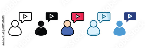 Webinar Icon Set Multiple Style Collection