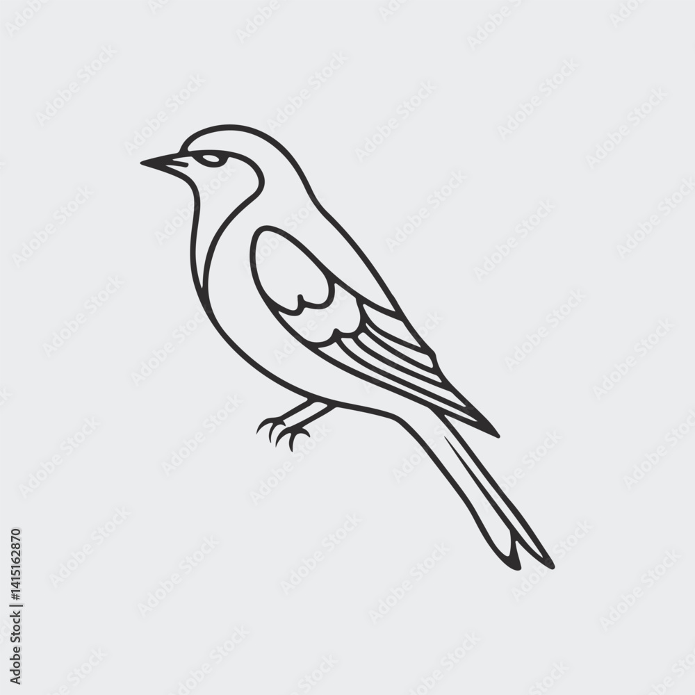 Obraz premium A stylized black silhouette of a bird