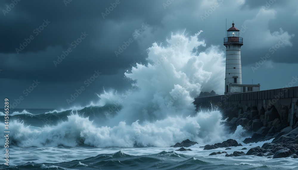 Lighthouse ocean waves crashing storm seascape coastal scenery dramatic sky nature photography travel destination Lighthouse ocean waves crashing storm seascape coastal scenery dramatic sky nature photography travel destination