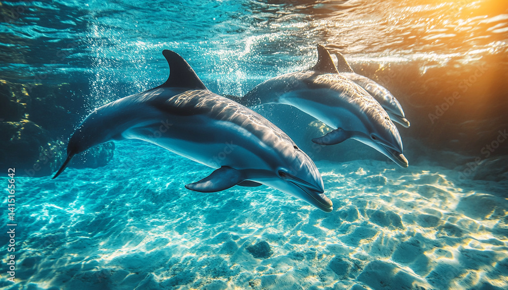 Obraz premium dolphin swimming in water