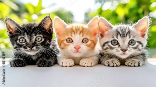 Wallpaper Mural Adorable kittens in a row (1) Torontodigital.ca