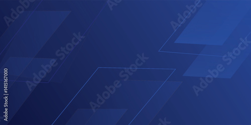 dark blue background with abstract square shape, dynamic and sport banner concept.