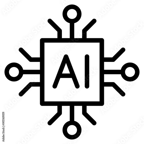 AI icon in vector illustration