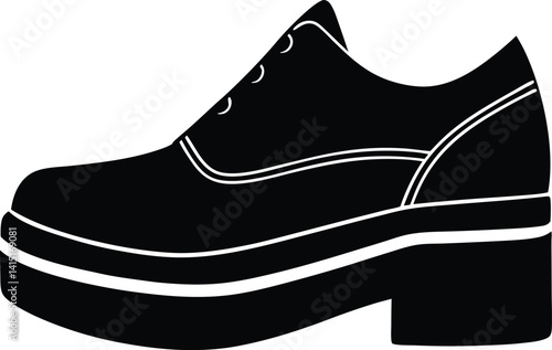 Platform shoe silhouette vector 