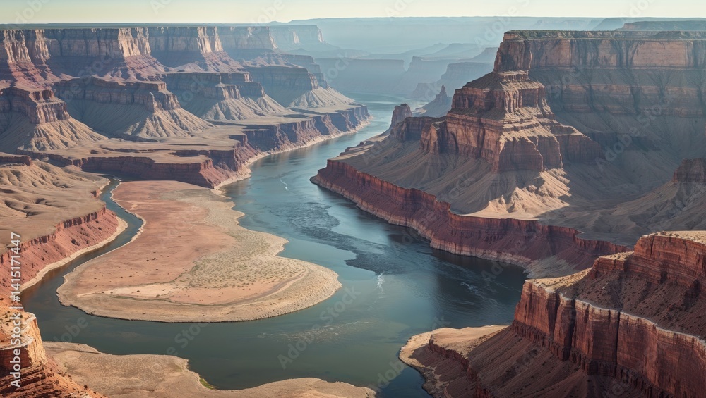 Grand Canyon River Vista From High Elevation