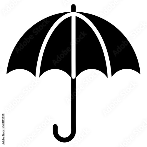 black umbrella isolated on white