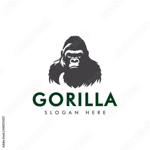 Gorilla logo design vector silhouette template, illustration of gorilla isolated