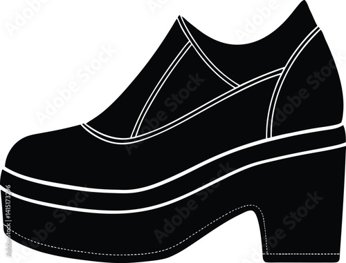Platform shoe silhouette vector 