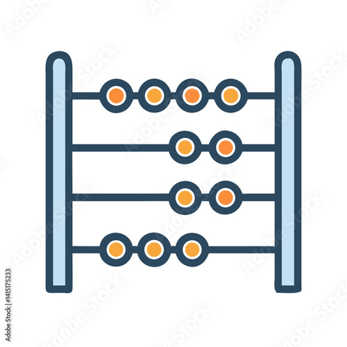 Abacus Icon – Traditional Counting Tool Symbol, Calculation and Mathematics Illustration