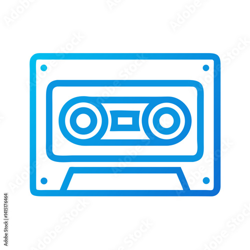 Cassette Tape Icon – Vintage Music Storage Symbol, Audio Tape Illustration