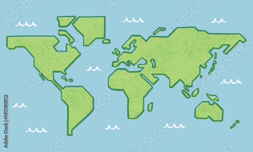 Vector hand drawn world map
