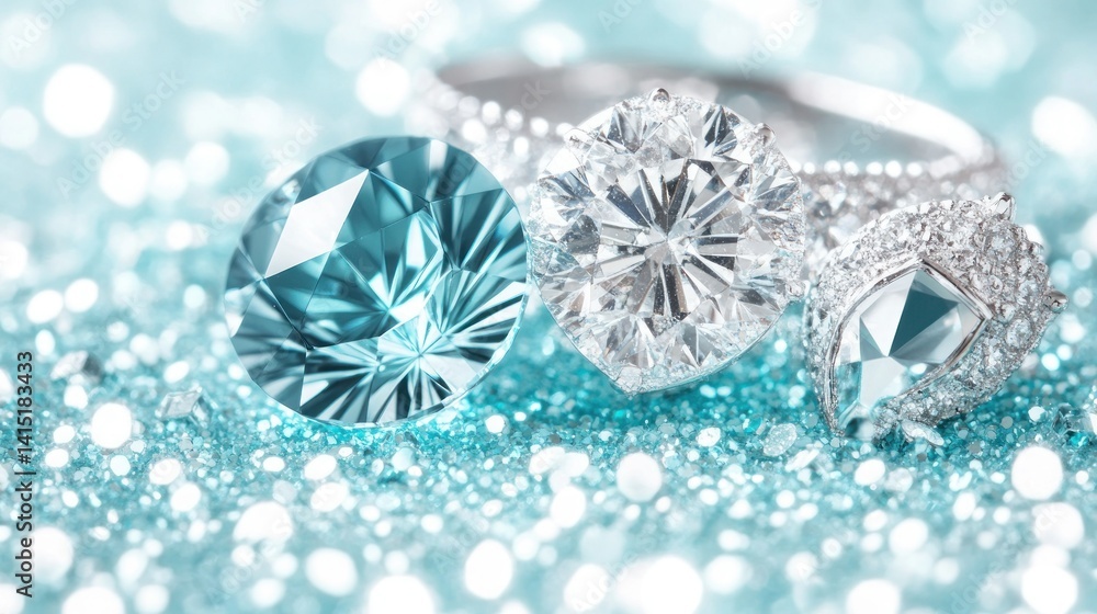 Elegant, sparkling rings with precious gemstones Elegant, sparkling rings with precious gemstones