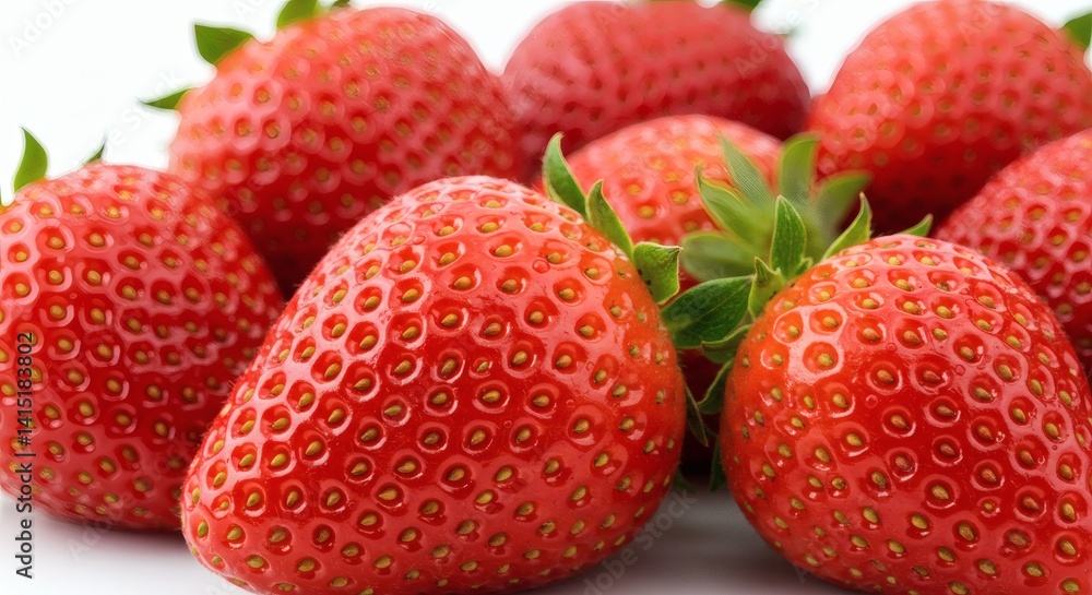 Fresh strawberries with dewdrops - Closeup Fresh strawberries with dewdrops - Closeup