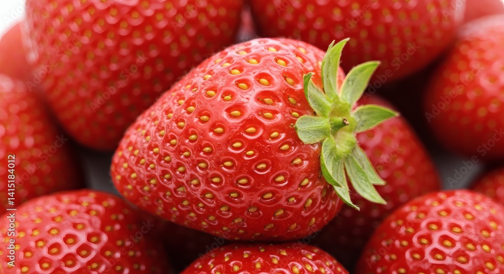 Fresh strawberries with dewdrops - Closeup Fresh strawberries with dewdrops - Closeup