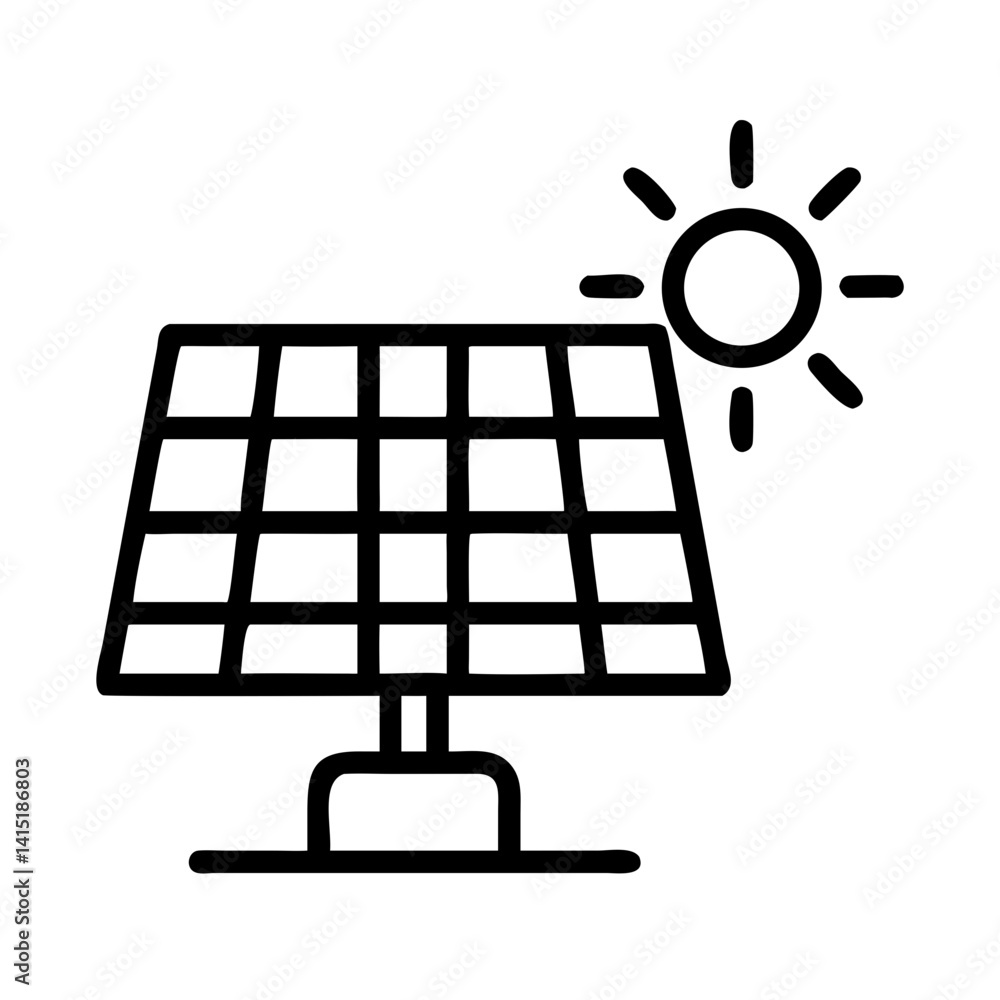 Solar Panel Icon – Vector Symbol for Renewable Energy, Sustainability, and Solar Power Solar Panel Icon – Vector Symbol for Renewable Energy, Sustainability, and Solar Power