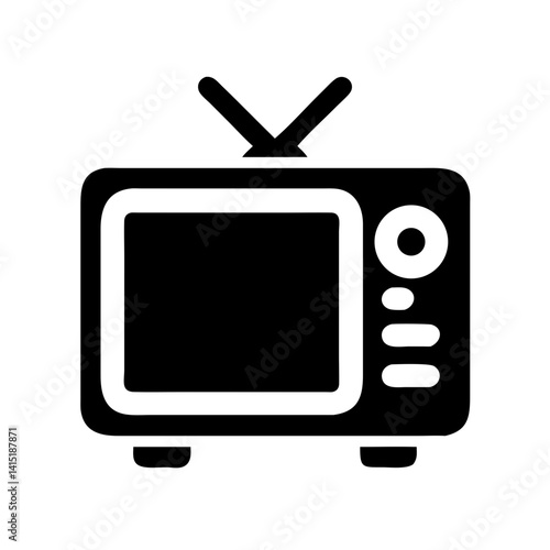 Television Icon – Vector Symbol for Media, Entertainment, and Viewing