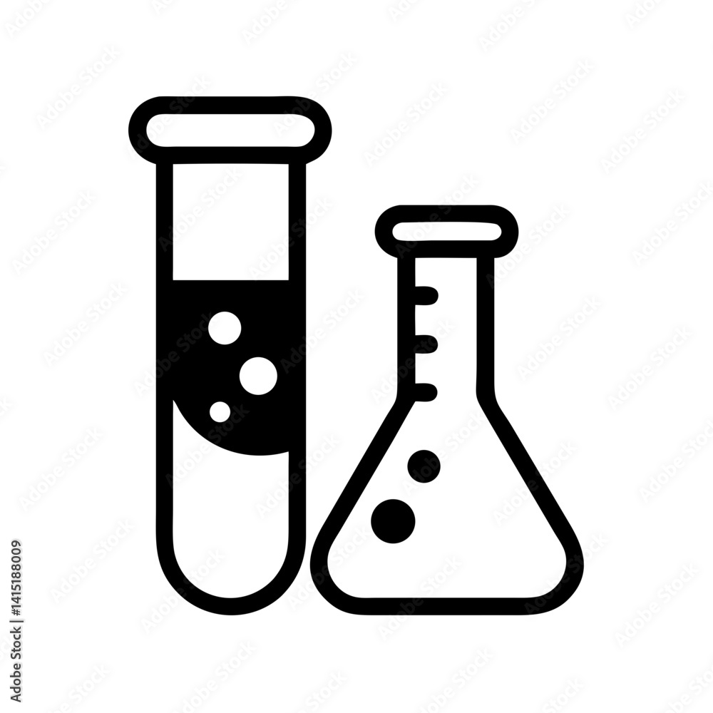 Test Tube Icon – Vector Symbol for Laboratory, Science, and Experimentation