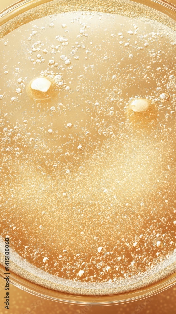 Obraz premium Top view of Vanilla sponge cake in transparent plate on a gold background, hyper realistic photo with high quality --chaos 10 --ar 9:16 --stylize 0 --v 6.1 Job ID: 7c0da454-945c-4155-ae98-11fea2321215