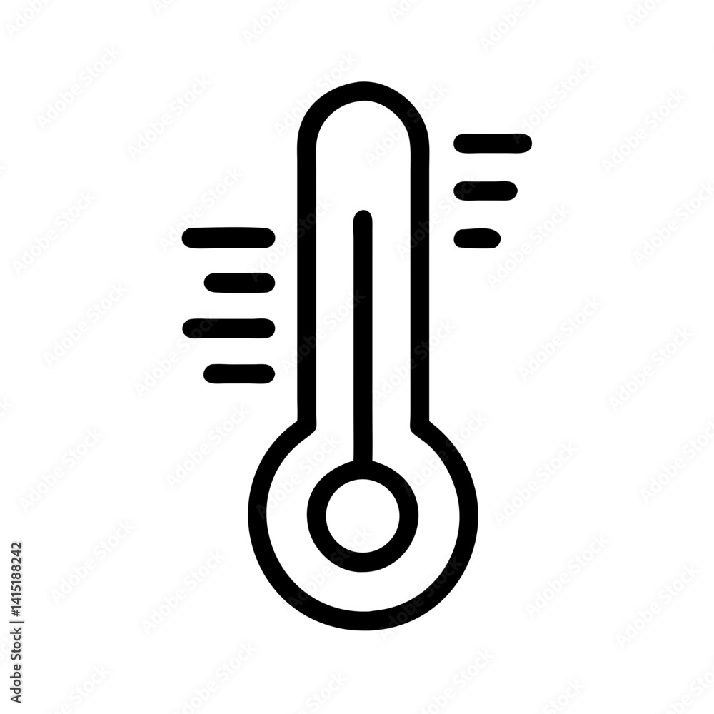 Thermometer Icon – Vector Symbol for Temperature, Measurement, and Weather Thermometer Icon – Vector Symbol for Temperature, Measurement, and Weather