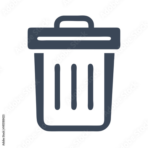 Trash Bin Icon – Vector Symbol for Waste Disposal, Deletion, and Recycling