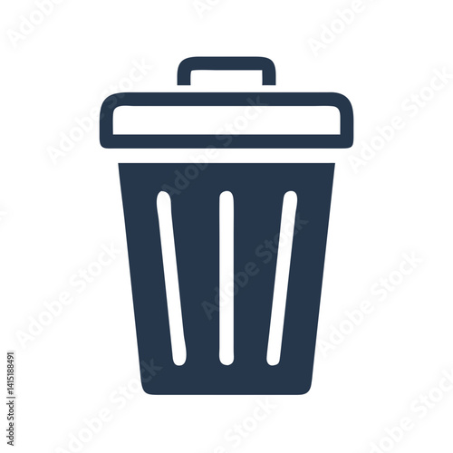 Trash Bin Icon – Vector Symbol for Waste Disposal, Deletion, and Recycling