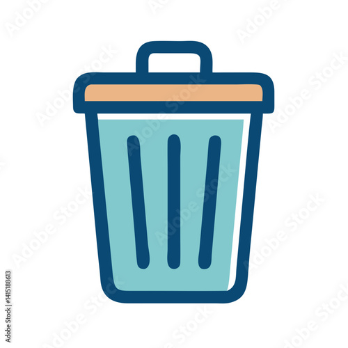 Trash Bin Icon – Vector Symbol for Waste Disposal, Deletion, and Recycling